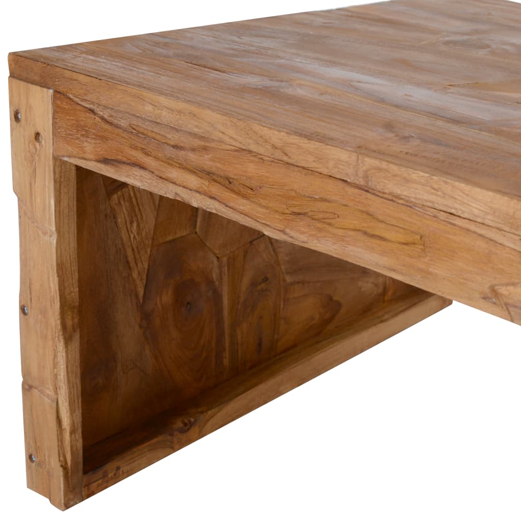 vidaXL Coffee Table Erosion Teak Wood 110x60x38 cm