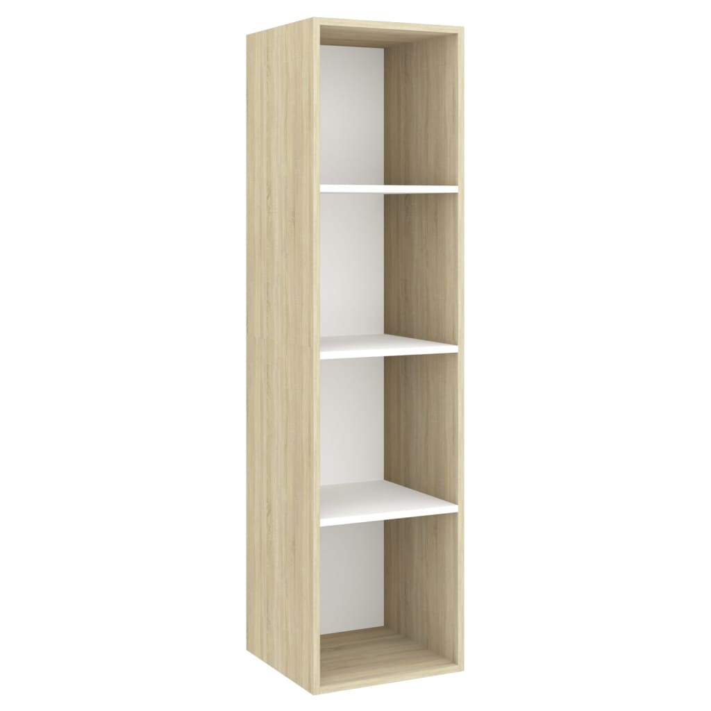 vidaXL Wall-mounted TV Cabinet Sonoma Oak and White 37x37x142.5 cm Engineered Wood