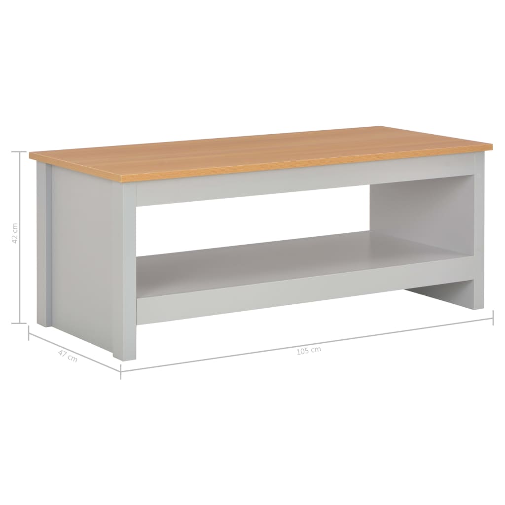 vidaXL Coffee Table Grey 105x47x42 cm