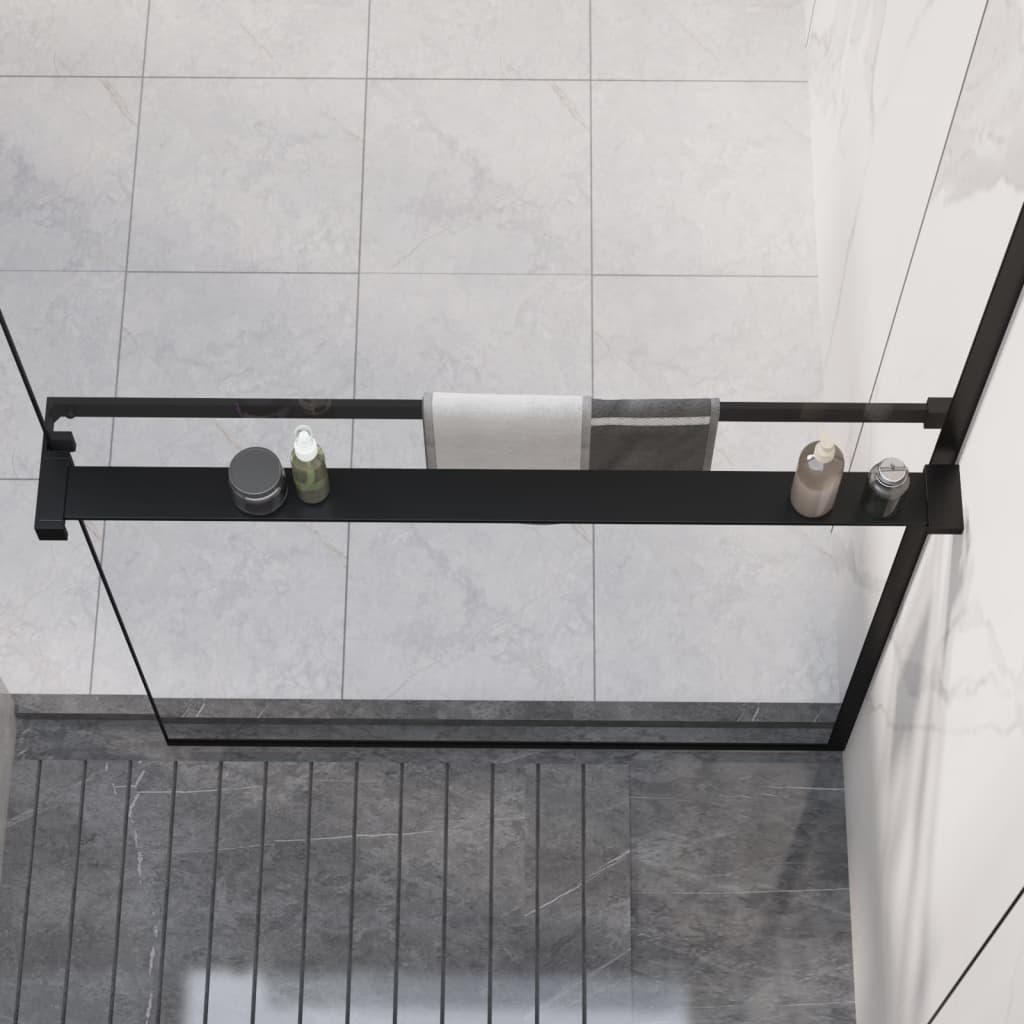 vidaXL Shower Shelf for Walk-in Shower Wall Black 90 cm Aluminium