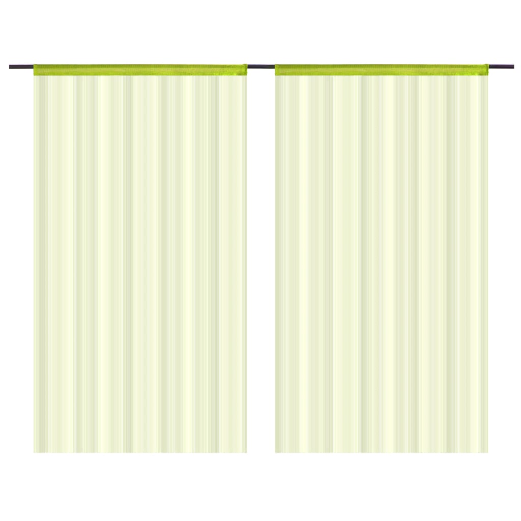 vidaXL String Curtains 2 pcs 100x250 cm Green