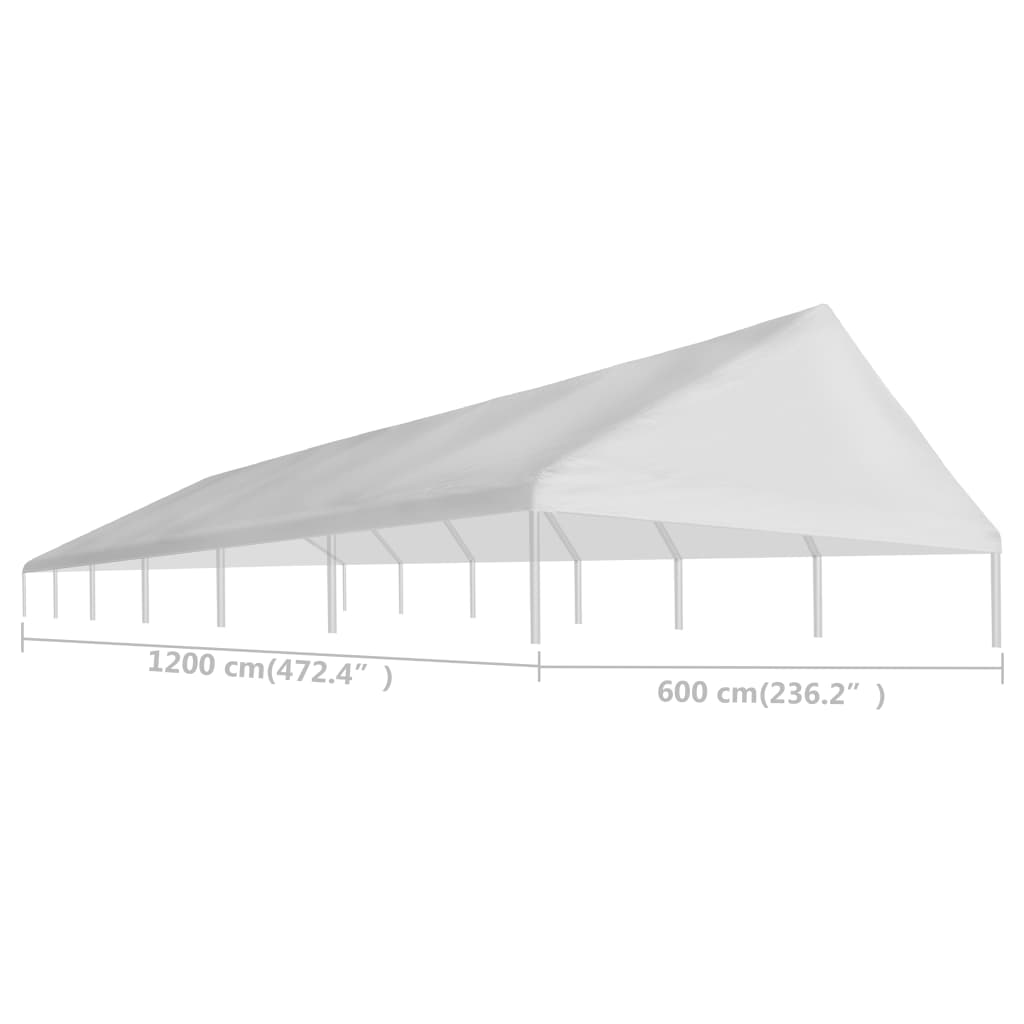 vidaXL Party Tent Roof 6 x 12 m White