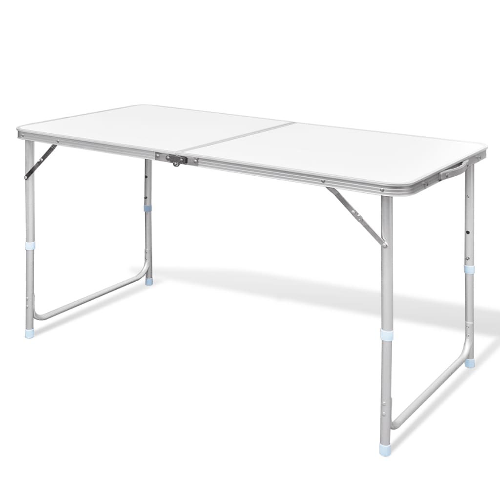 Foldable Camping Table Height Adjustable Aluminium 120 x 60 cm | vidaXL.ie