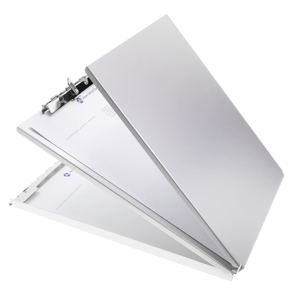 WESTCOTT Clipboard with Storage Compartment Bottom Hinged A4 Aluminium