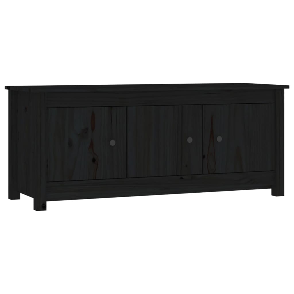 vidaXL Shoe Cabinet Black 110x38x45.5 cm Solid Wood Pine
