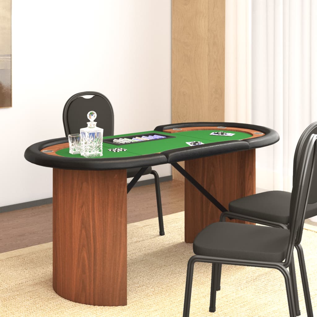 vidaXL 10-Player Poker Table with Chip Tray Green 160x80x75 cm