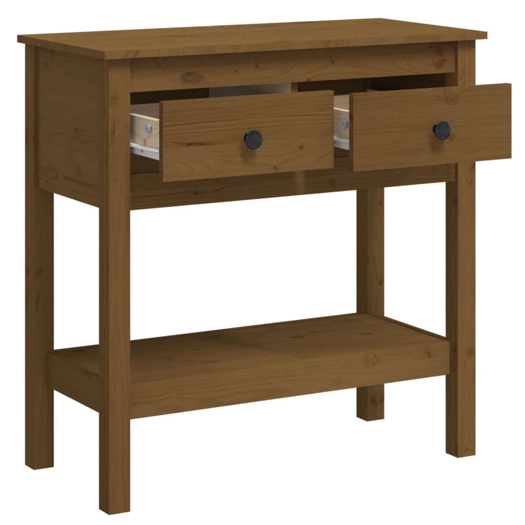 vidaXL Console Table Honey Brown 75x35x75 cm Solid Wood Pine