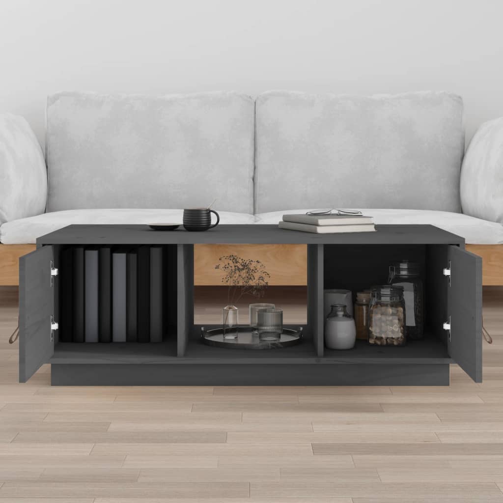 vidaXL Coffee Table Grey 100x50x35 cm Solid Wood Pine
