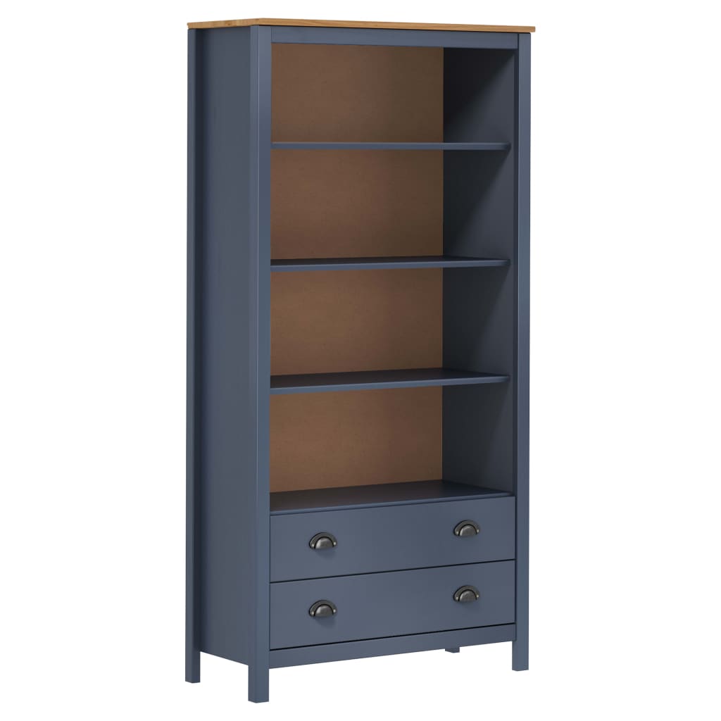 vidaXL Bookcase Hill Grey 85x37x170.5 cm Solid Pine Wood