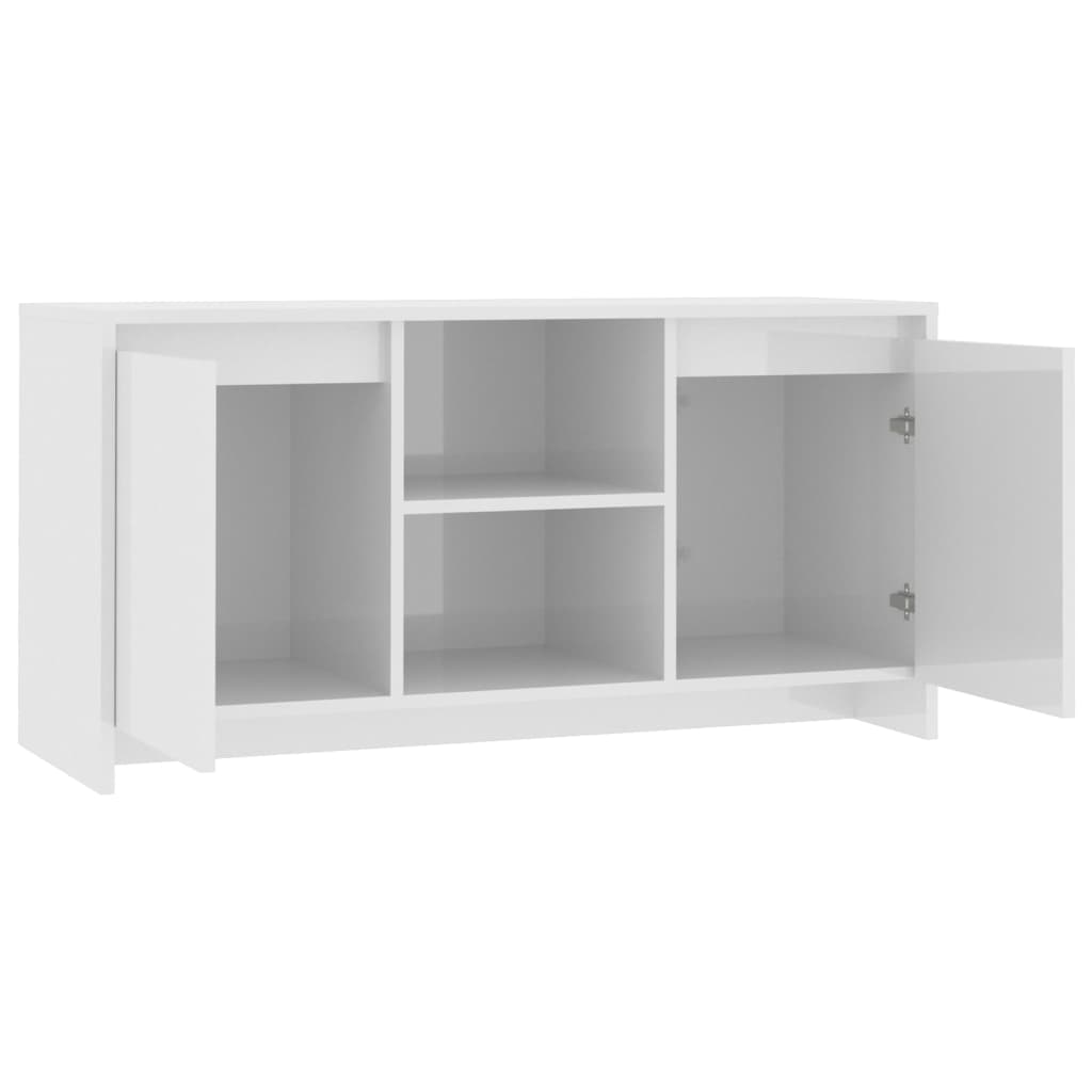 vidaXL TV Cabinet High Gloss White 102x37.5x52.5 cm Engineered Wood