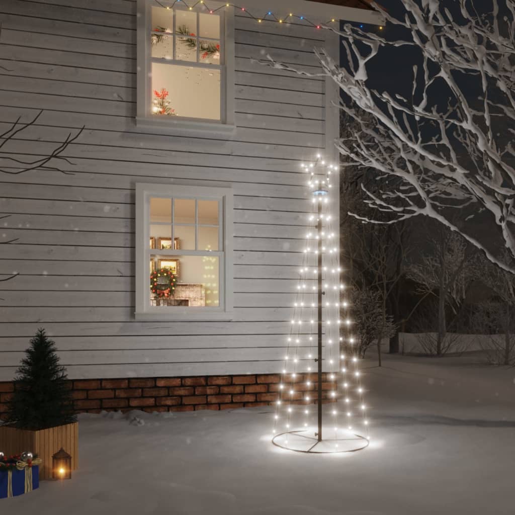 vidaXL Christmas Cone Tree Cold White 108 LEDs 70x180 cm