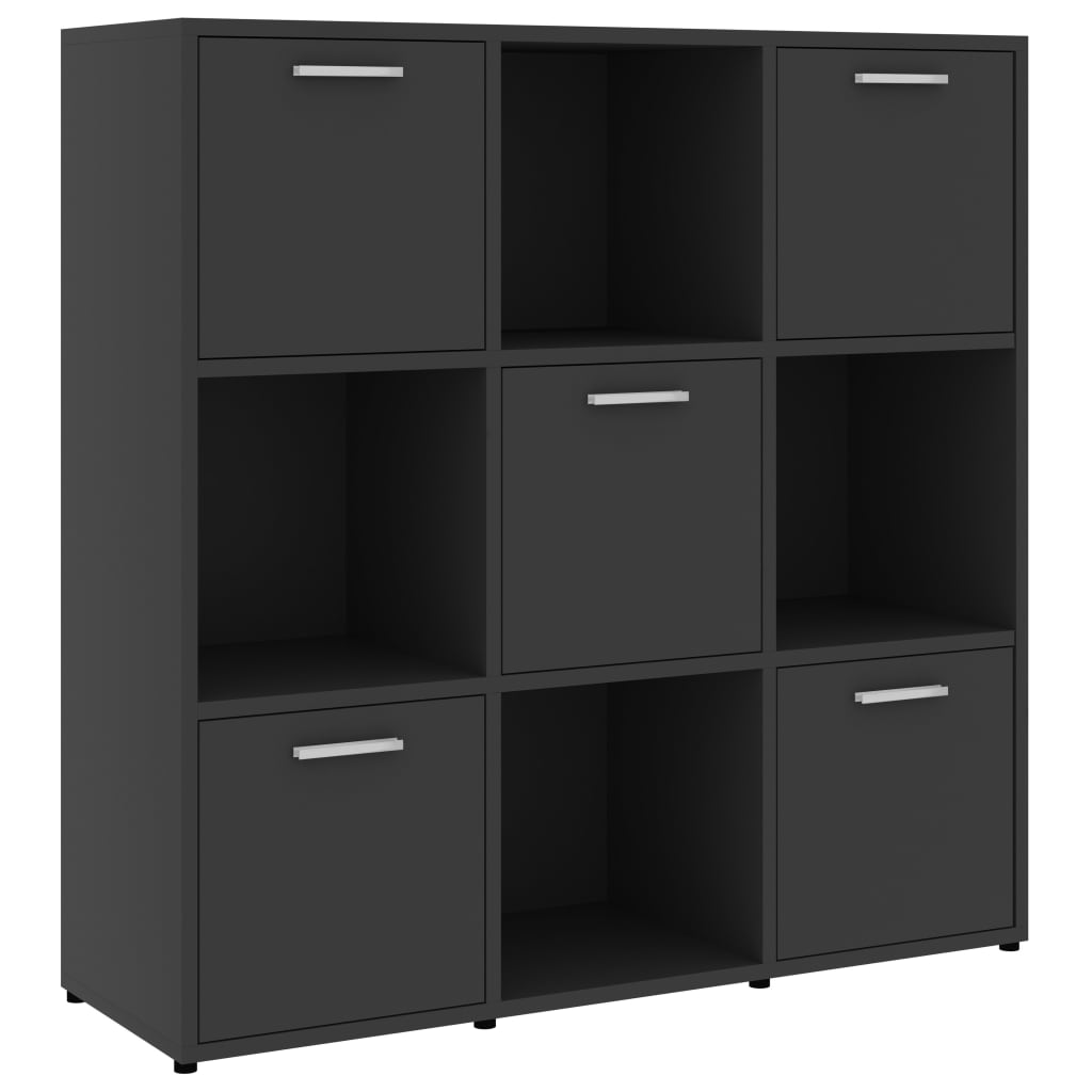 vidaXL Book Cabinet Grey 90x30x90 cm Engineered Wood