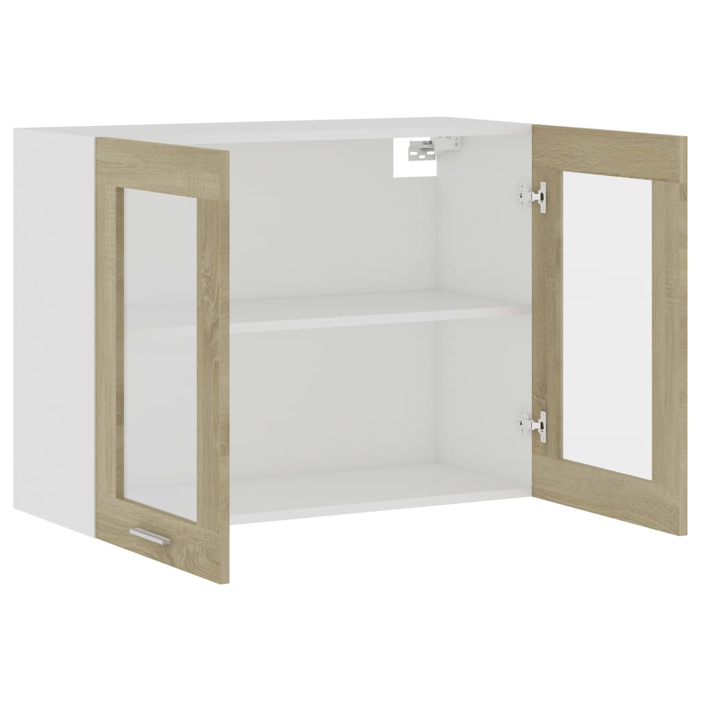 vidaXL Hanging Glass Cabinet Sonoma Oak 80x31x60 cm Engineered Wood