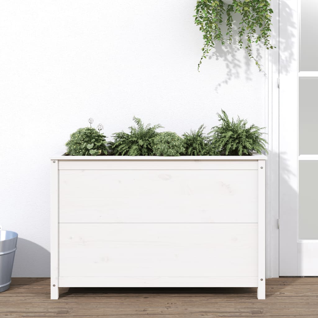 vidaXL Garden Raised Bed White 119.5x40x78 cm Solid Wood Pine