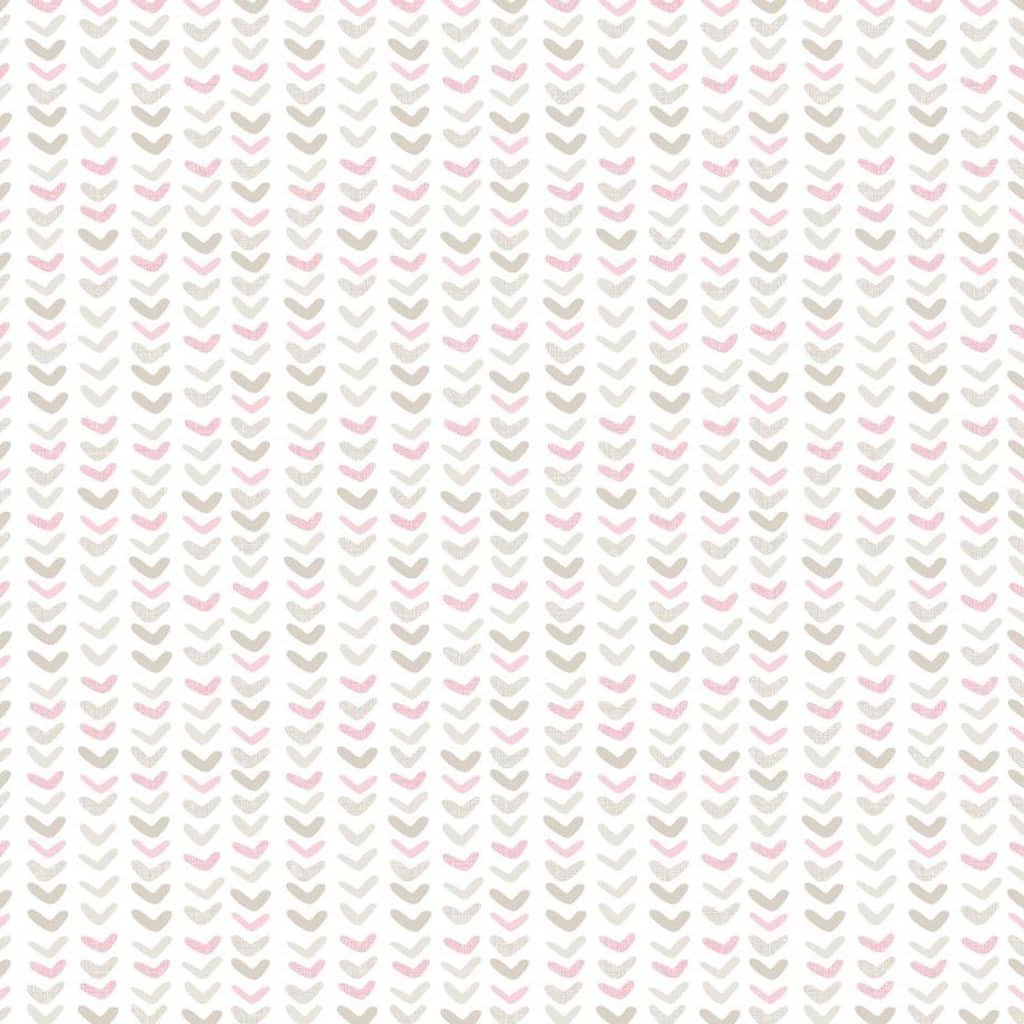 Noordwand Wallpaper Mondo baby Small Harts White and Pink