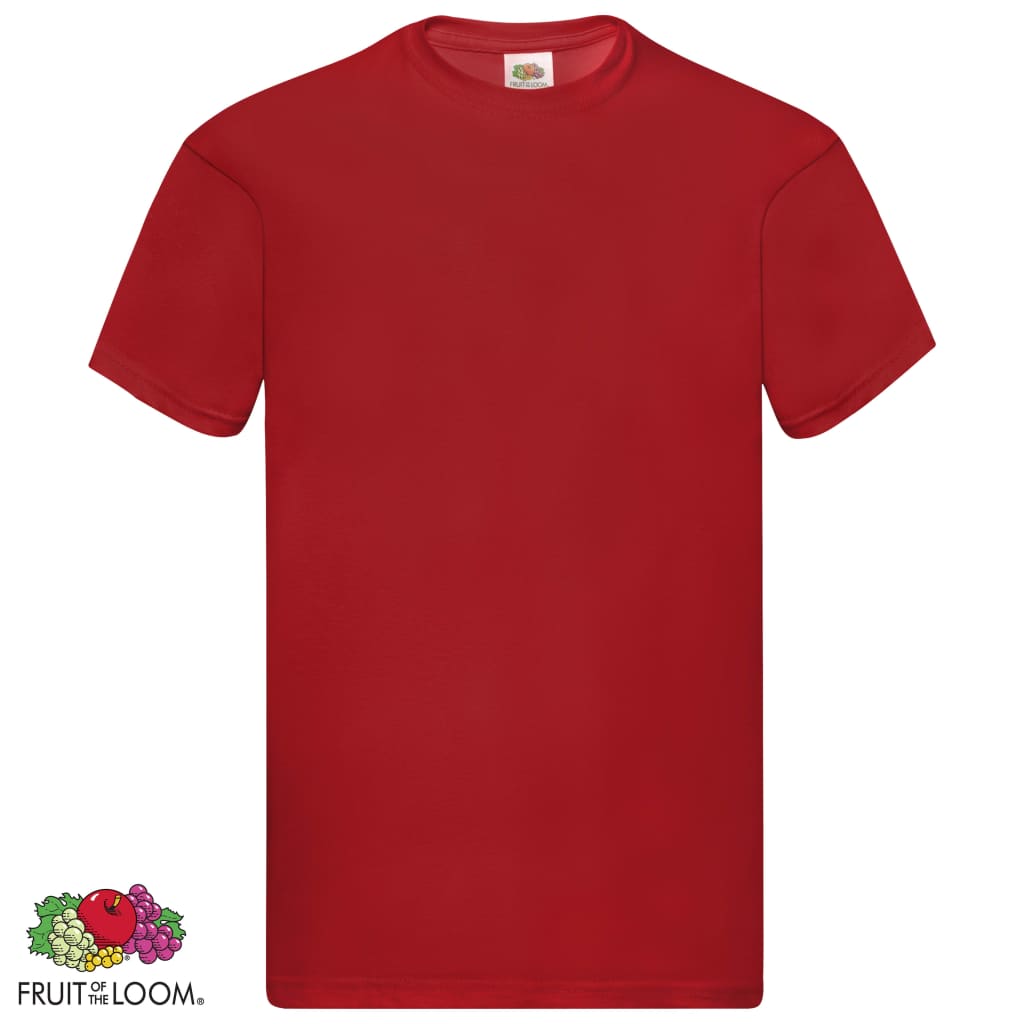 Fruit of the Loom Original T-shirts 5 pcs Red L Cotton