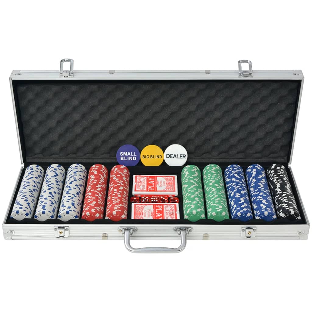 vidaXL Poker Set with 500 Chips Aluminium