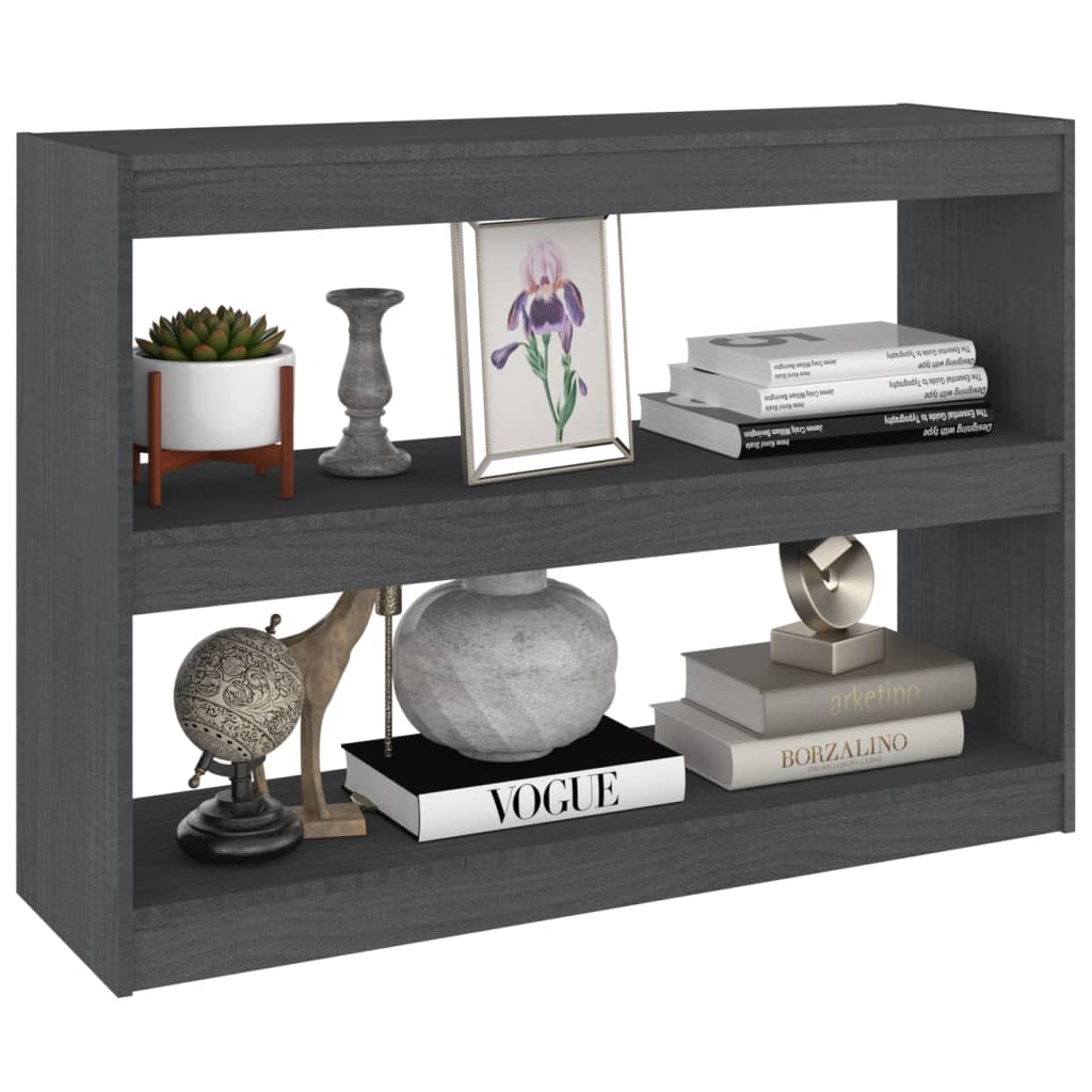 vidaXL Book Cabinet Room Divider Grey 100x30x71.5 cm Pinewood