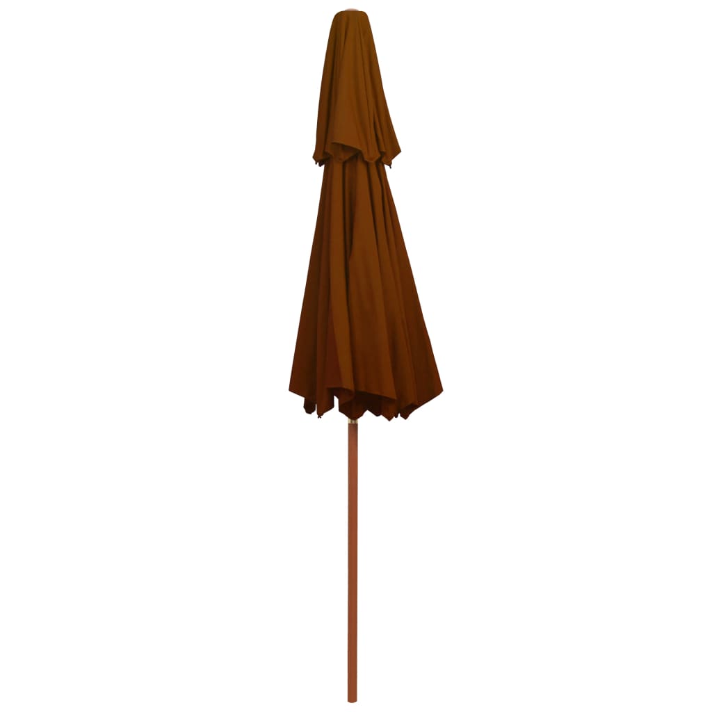 vidaXL Double Decker Parasol with Wooden Pole Terracotta 270 cm