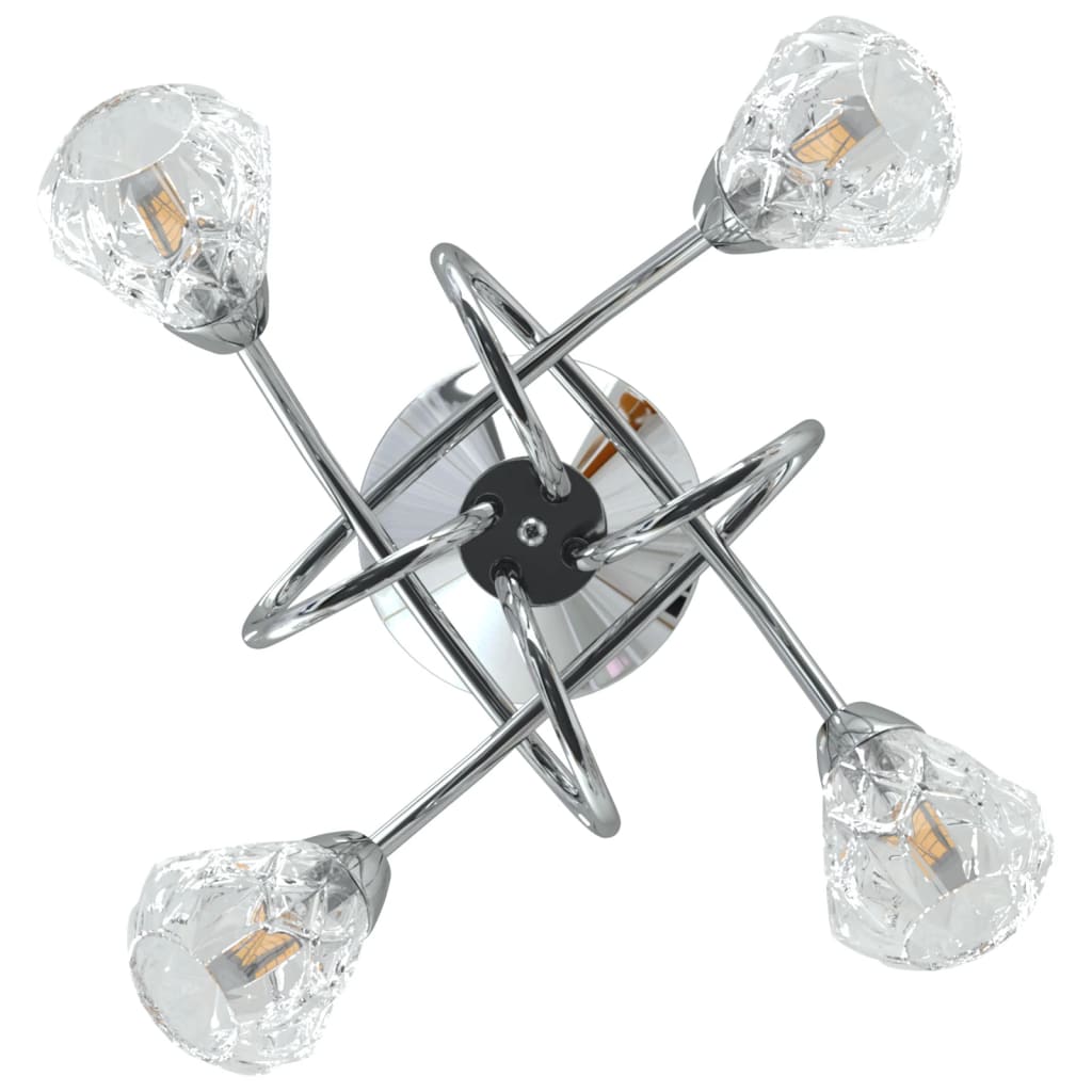 vidaXL Ceiling Lamp with Glass Lattice Shades for 4 G9 LED Lights