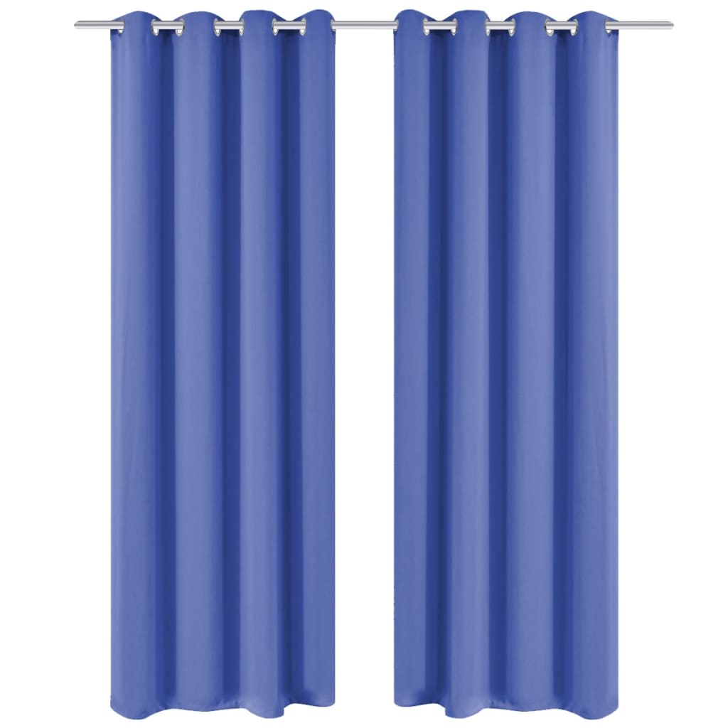 vidaXL Blackout Curtains 2 pcs with Metal Eyelets 135x245 cm Blue