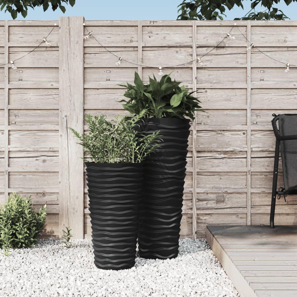 vidaXL Planter with Removable Inner Anthracite 8/22 L PP Grooved Look