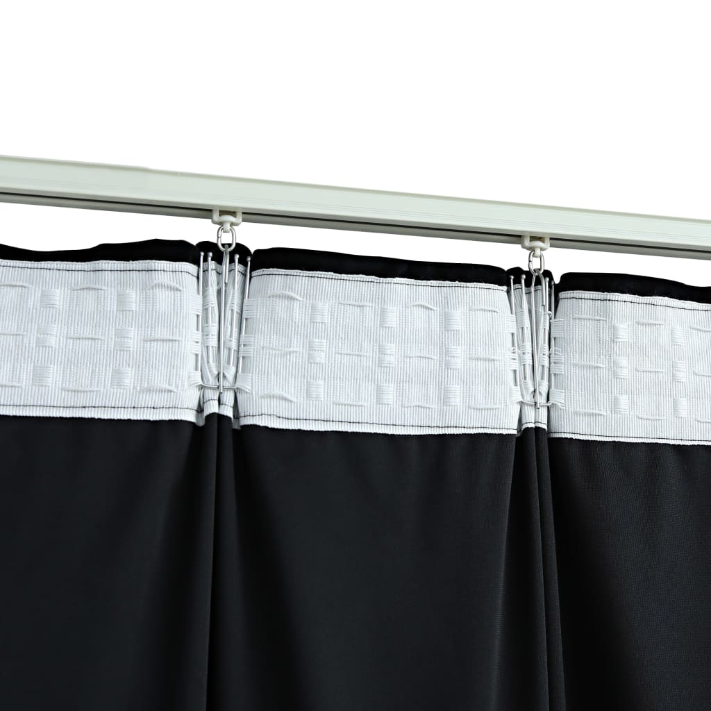 vidaXL Blackout Curtains 2 pcs with Hooks Velvet Black 140x245 cm
