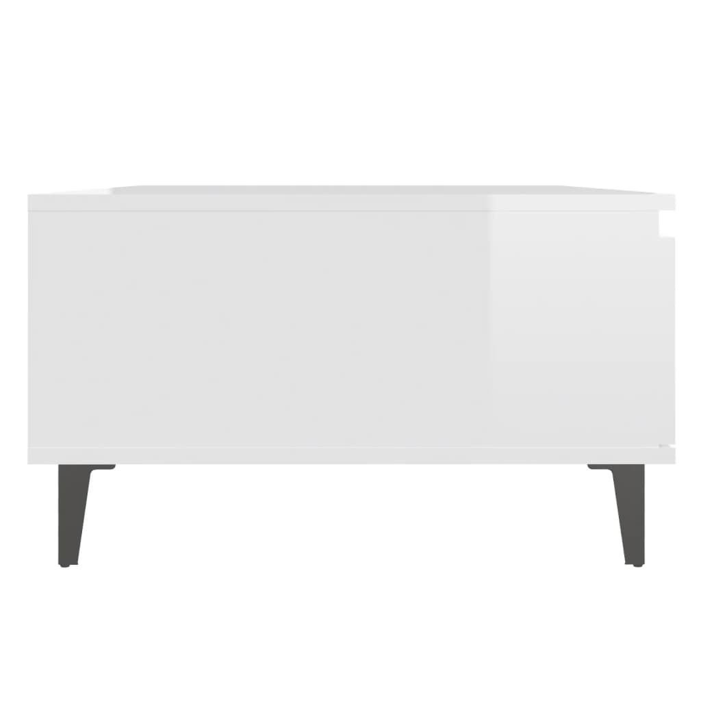 vidaXL Coffee Table High Gloss White 90x60x35 cm Engineered Wood