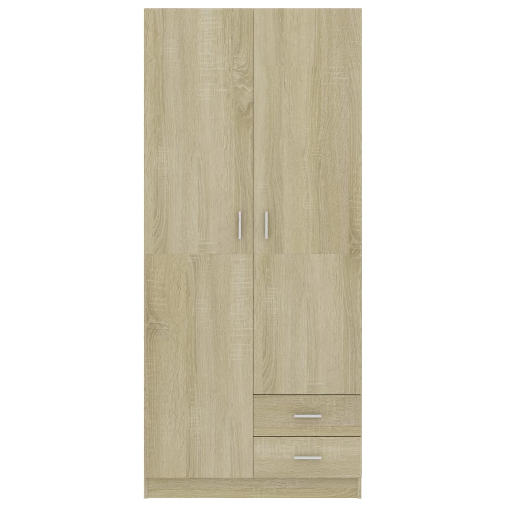 vidaXL Wardrobe Sonoma Oak 80x52x180 cm Engineered Wood