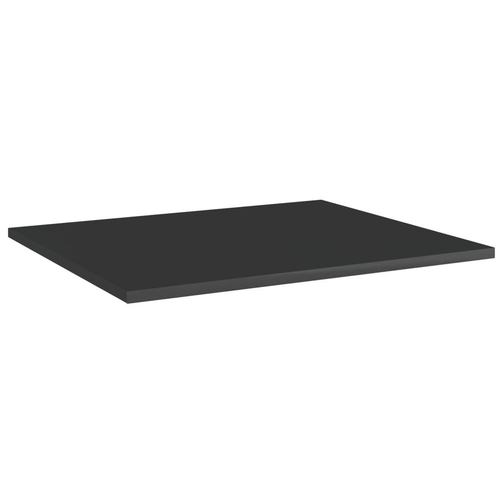 vidaXL Bookshelf Boards 4 pcs High Gloss Black 60x50x1.5 cm Engineered Wood