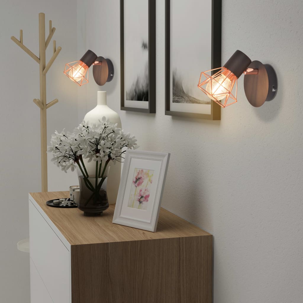 vidaXL Wall Lamps 2 pcs with 2 LED Filament Bulbs 8 W