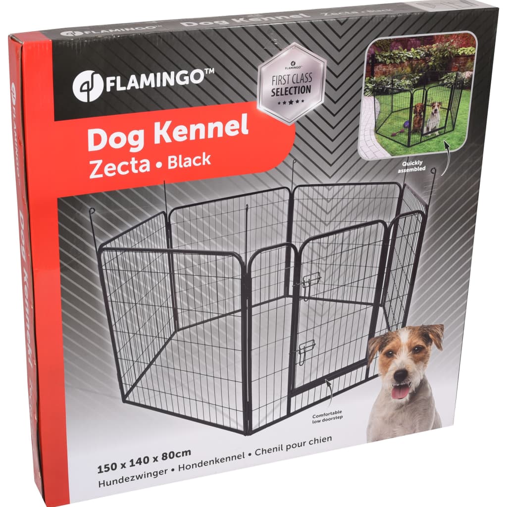 FLAMINGO Dog Kennel Zecta 162x140x80 cm Black
