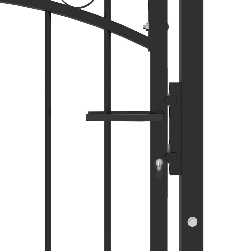 vidaXL Fence Gate with Spikes Steel 100x150 cm Black
