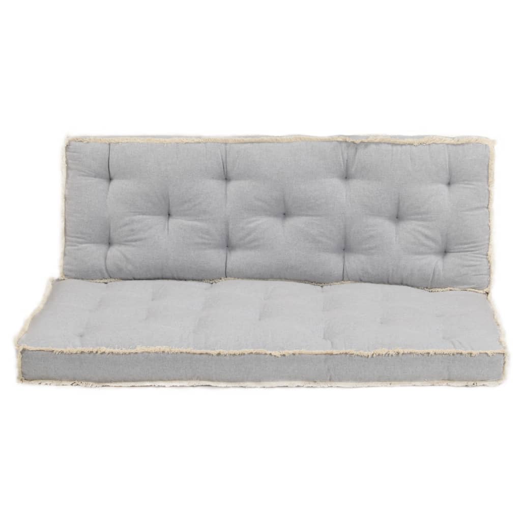 vidaXL 2 Piece Pallet Sofa Cushion Set Grey