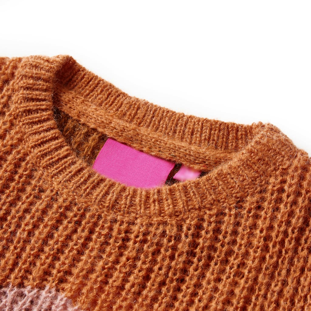 Kids' Sweater Knitted Cognac 140