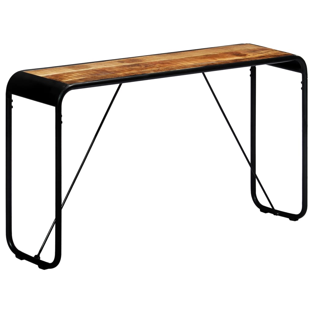 vidaXL Console Table 140x35x76 cm Solid Rough Mango Wood