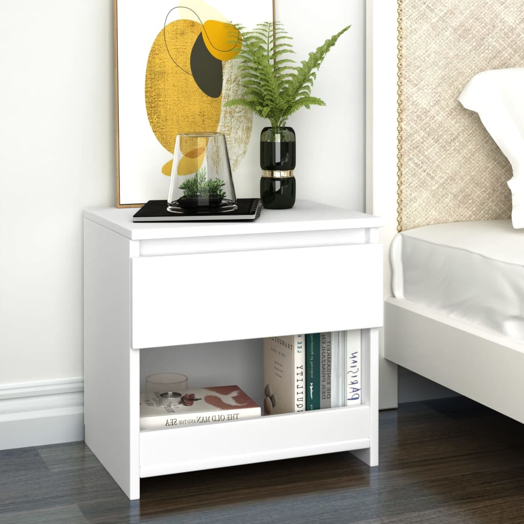 vidaXL Bedside Cabinets 2 pcs White 40x30x39 cm Engineered Wood