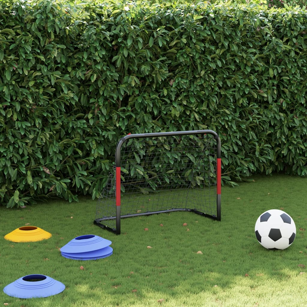 vidaXL Soccer Goal with Net Red and Black 90x48x71 cm Steel