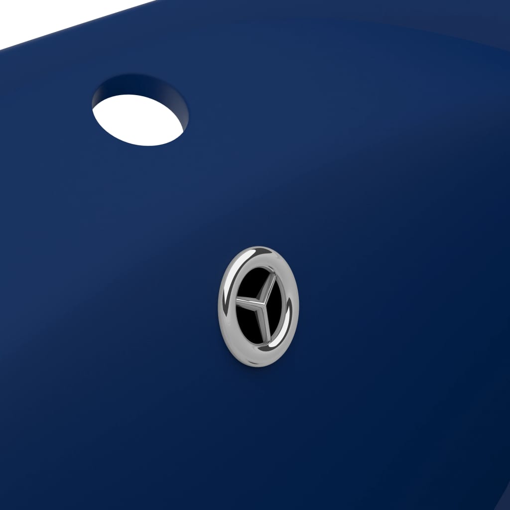 vidaXL Luxury Basin Overflow Oval Matt Dark Blue 58.5x39 cm Ceramic