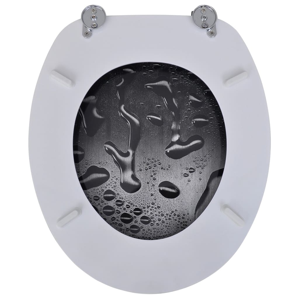 Toilet Seat with MDF Lid Water Drop Design