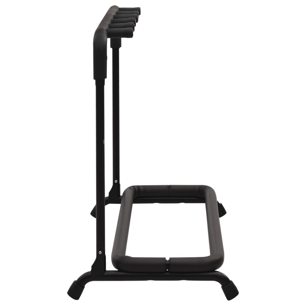 vidaXL Folding Guitar Stand with 5 Sections Black 74x41x66 cm Steel