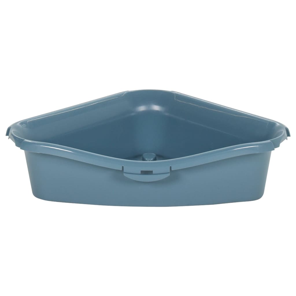vidaXL Cat Litter Tray with Cover White and Blue 56x40x40cm PP