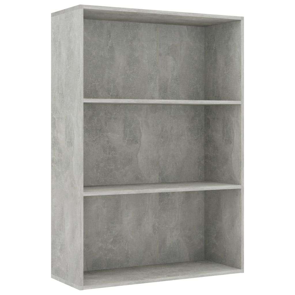 vidaXL 3-Tier Book Cabinet Concrete Grey 80x30x114 cm Engineered Wood