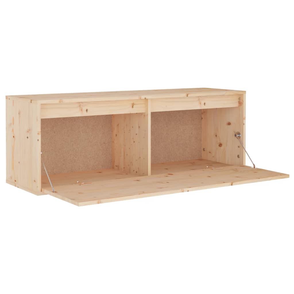 vidaXL Wall Cabinet 100x30x35 cm Solid Wood Pine