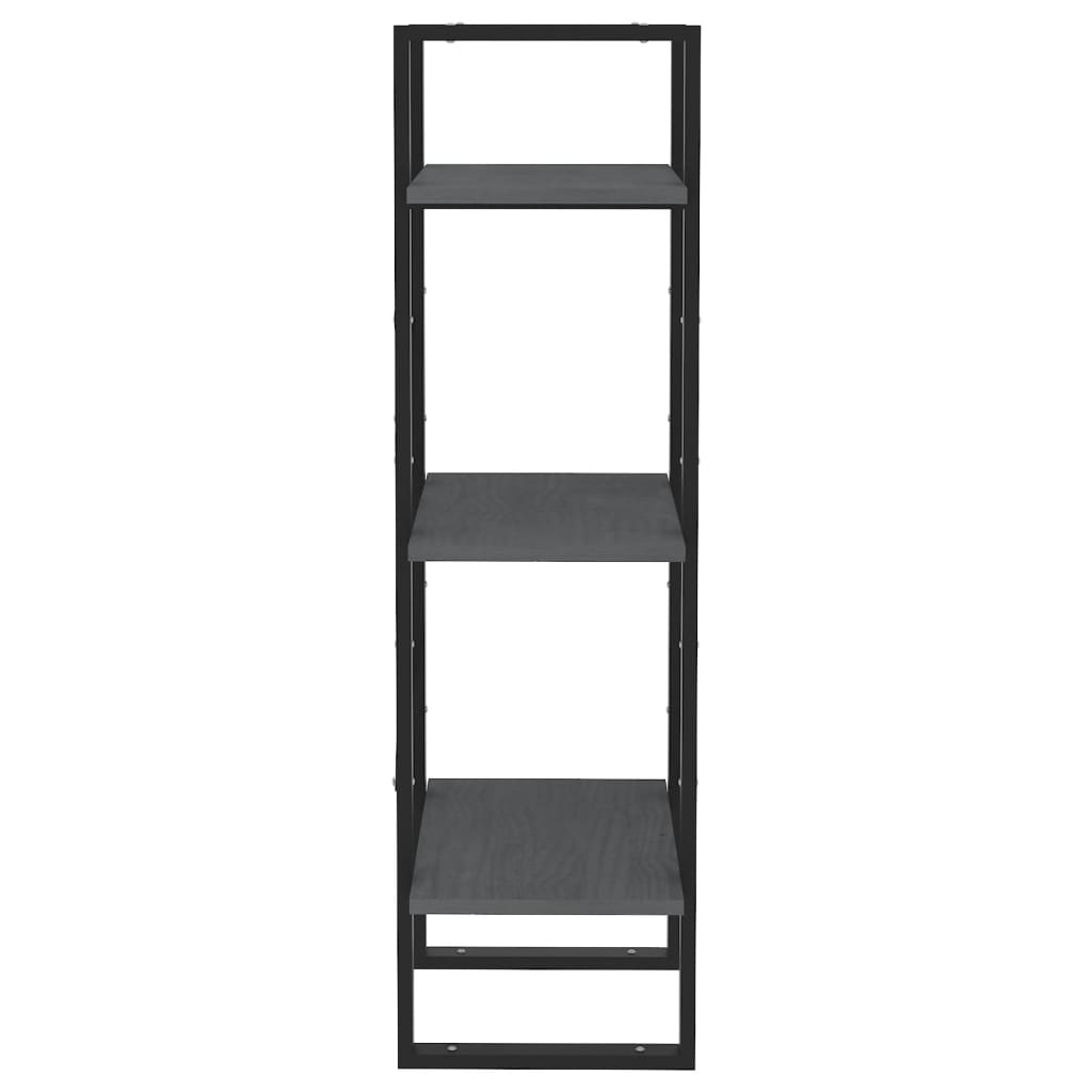vidaXL 3-Tier Book Cabinet Grey 40x30x105 cm Solid Pinewood