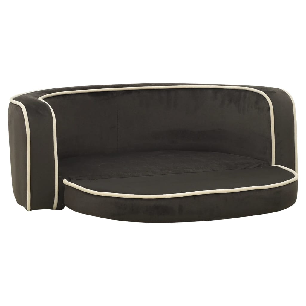 vidaXL Foldable Dog Sofa Dark Grey 73x67x26 cm Plush Washable Cushion