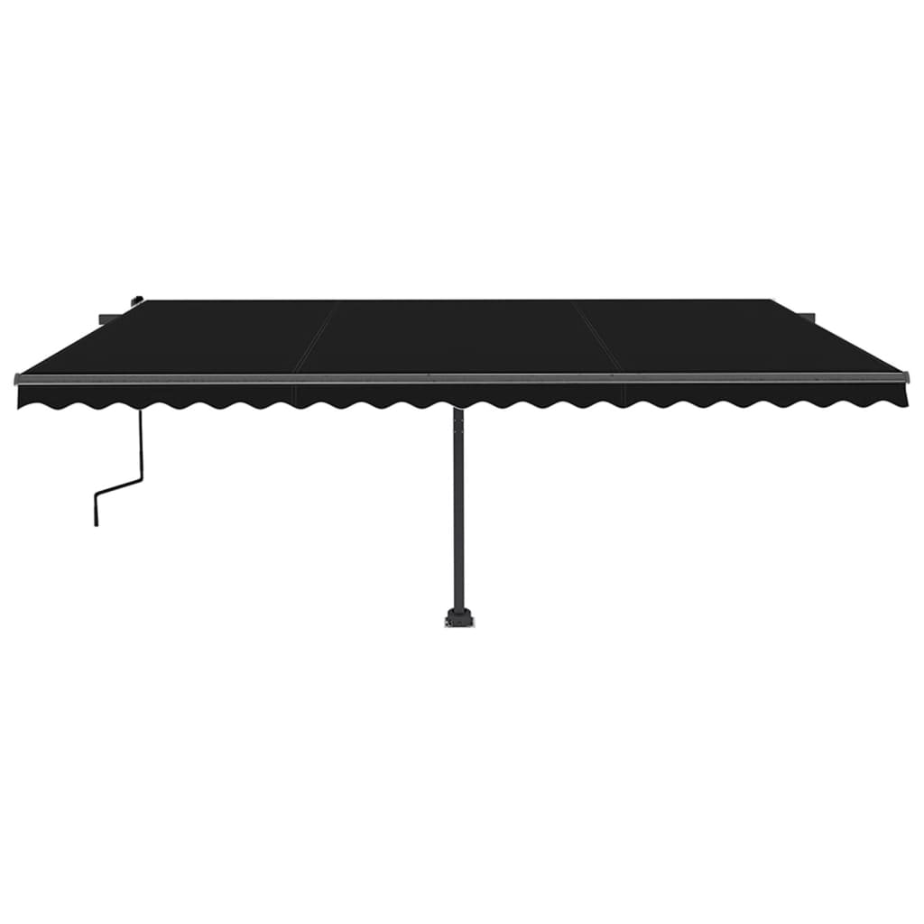 vidaXL Manual Retractable Awning with LED 500x350 cm Anthracite