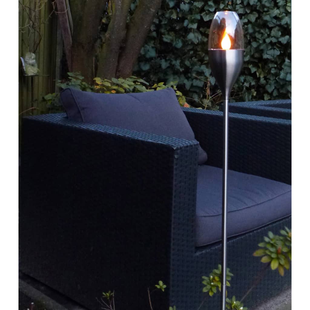 Luxform Solar LED Garden Post Light Silver 41165