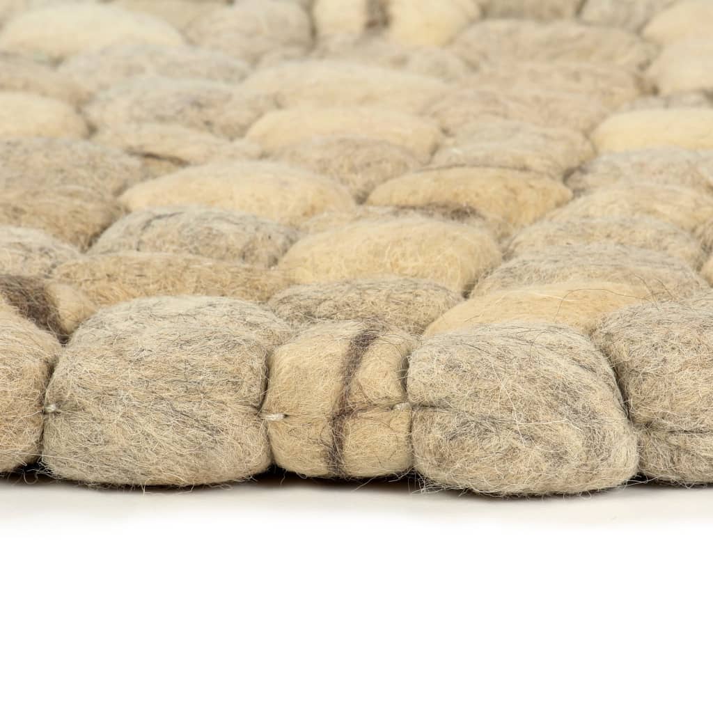 vidaXL Rug Wool Felt Pebble 160x230 cm Beige/Grey/Brown/Chocolate