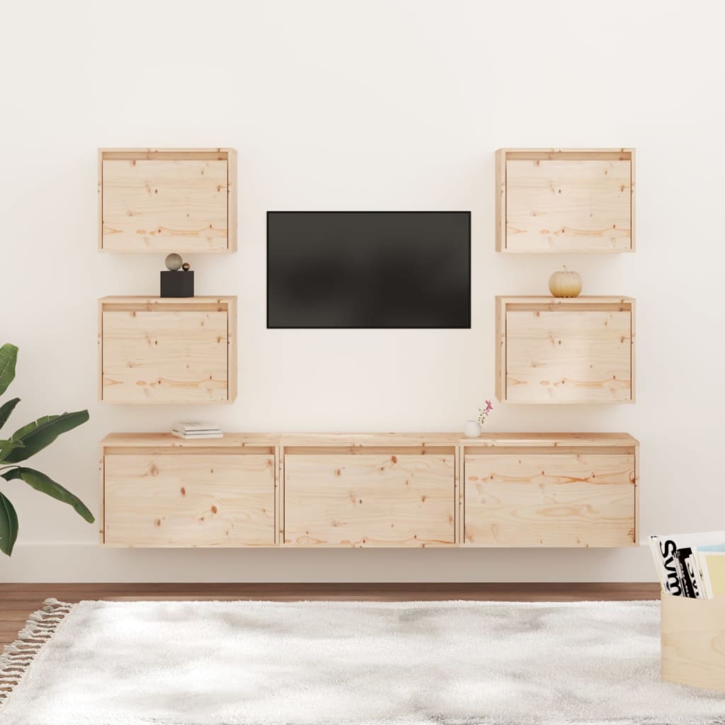 vidaXL TV Cabinets 7 pcs Solid Wood Pine